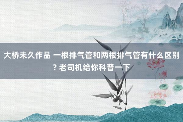 大桥未久作品 一根排气管和两根排气管有什么区别? 老司机给你科普一下