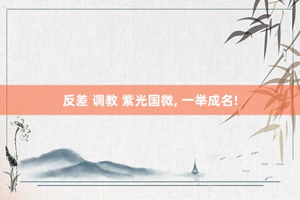 反差 调教 紫光国微, 一举成名!