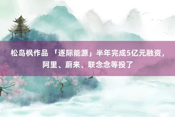 松岛枫作品 「逐际能源」半年完成5亿元融资，阿里、蔚来、联念