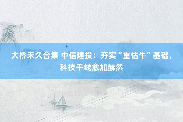 大桥未久合集 中信建投：夯实“重估牛”基础，科技干线愈加赫然